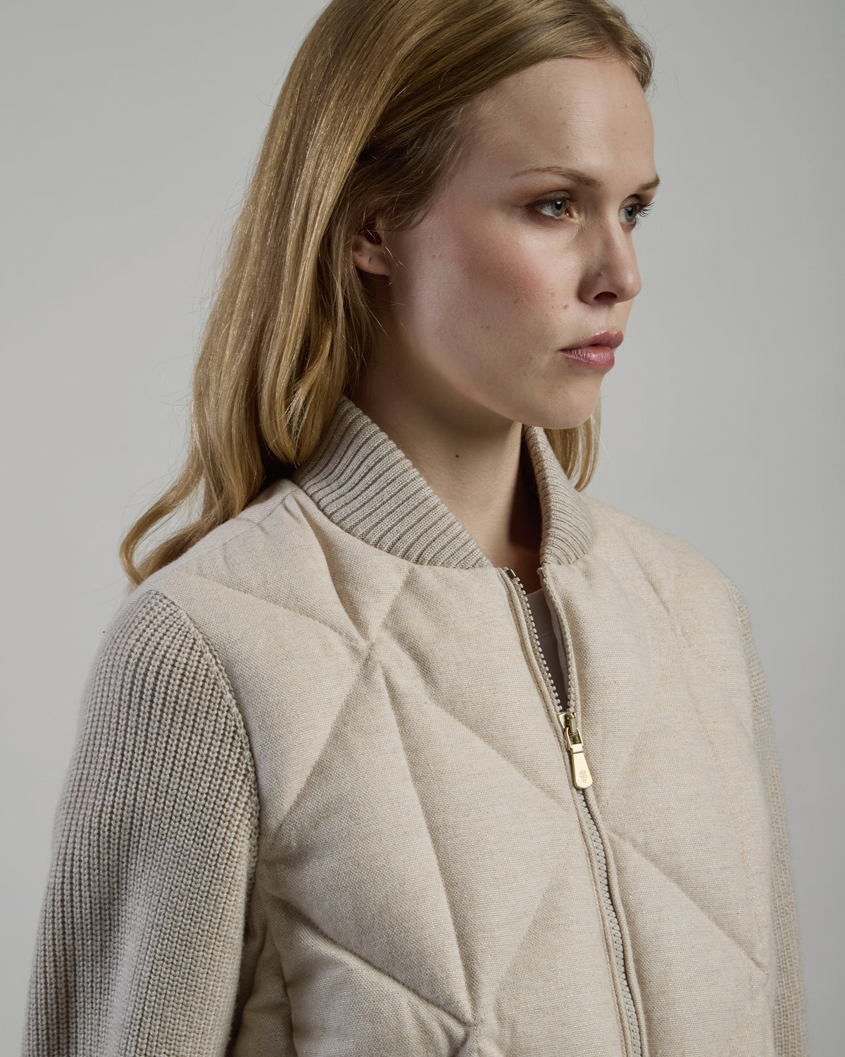 GIUBBINO LANA CASHMERE CON PARTI IN MAGLIA