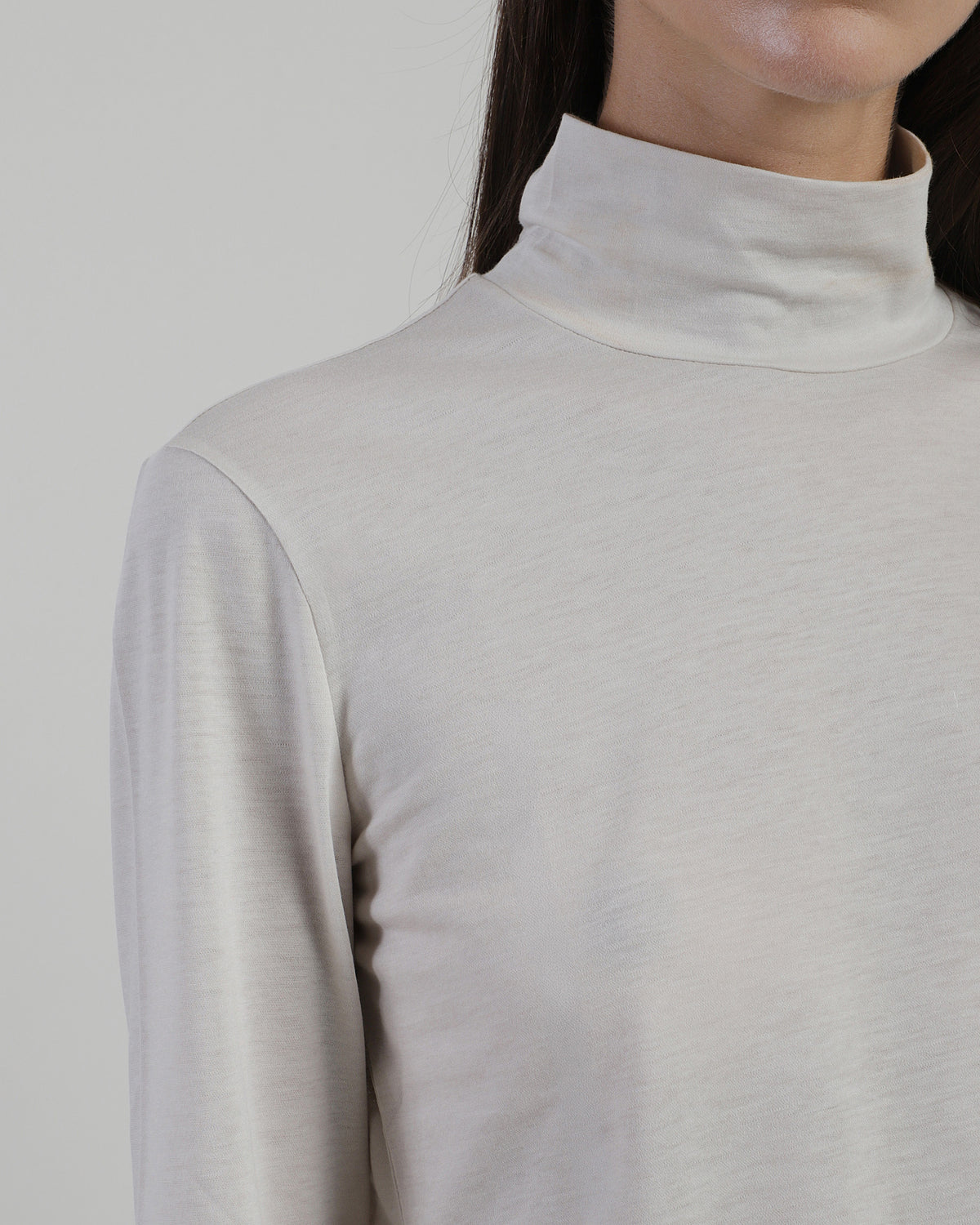 WOOL COTTON HIGH-NECK T-SHIRT - 3