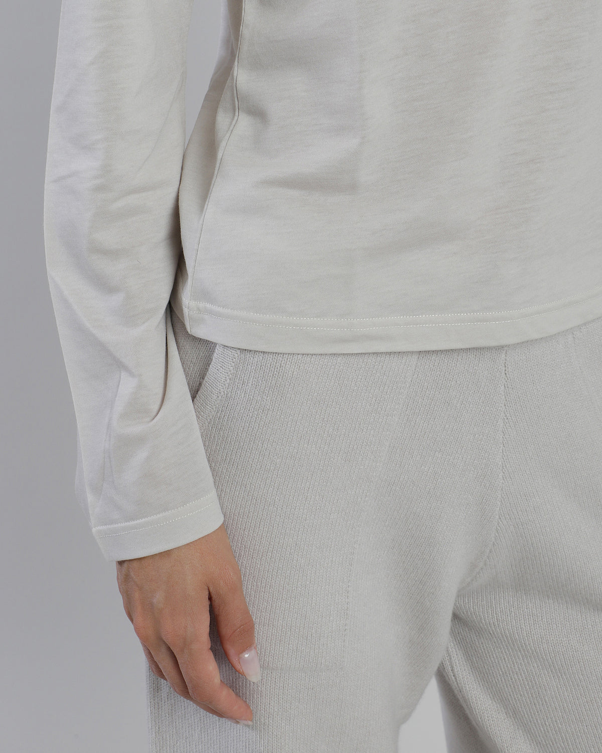 WOOL COTTON HIGH-NECK T-SHIRT - 4