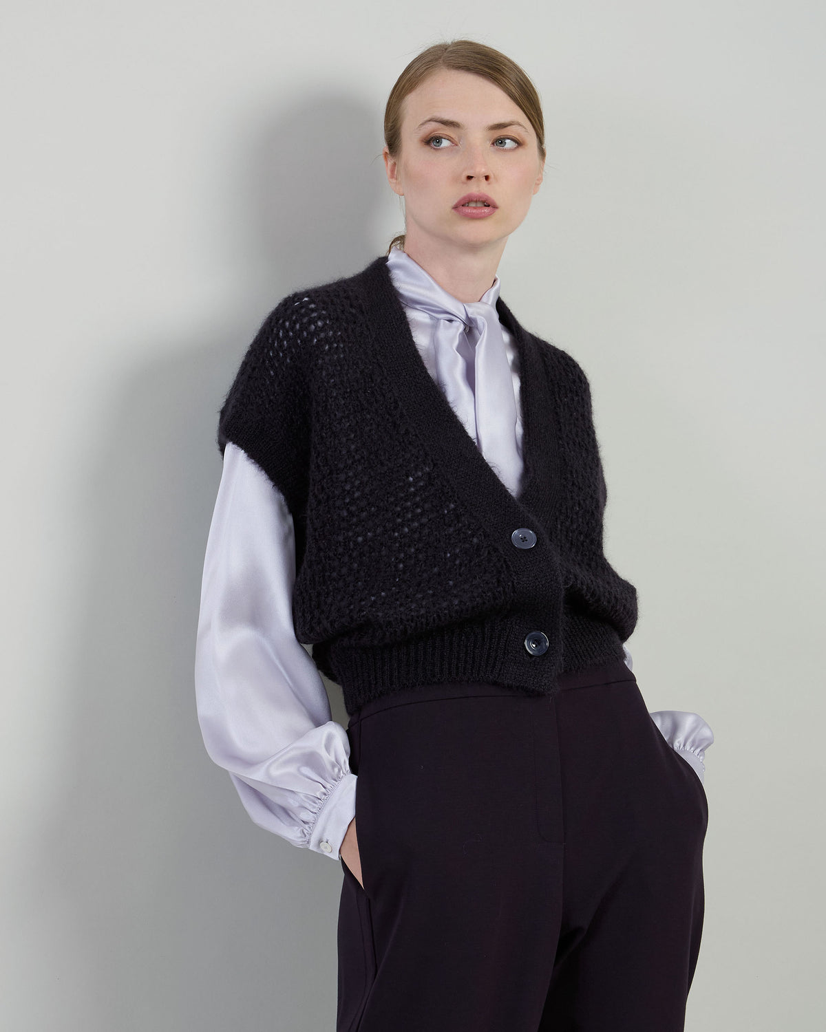 KID MOHAIR SILK CARDIGAN