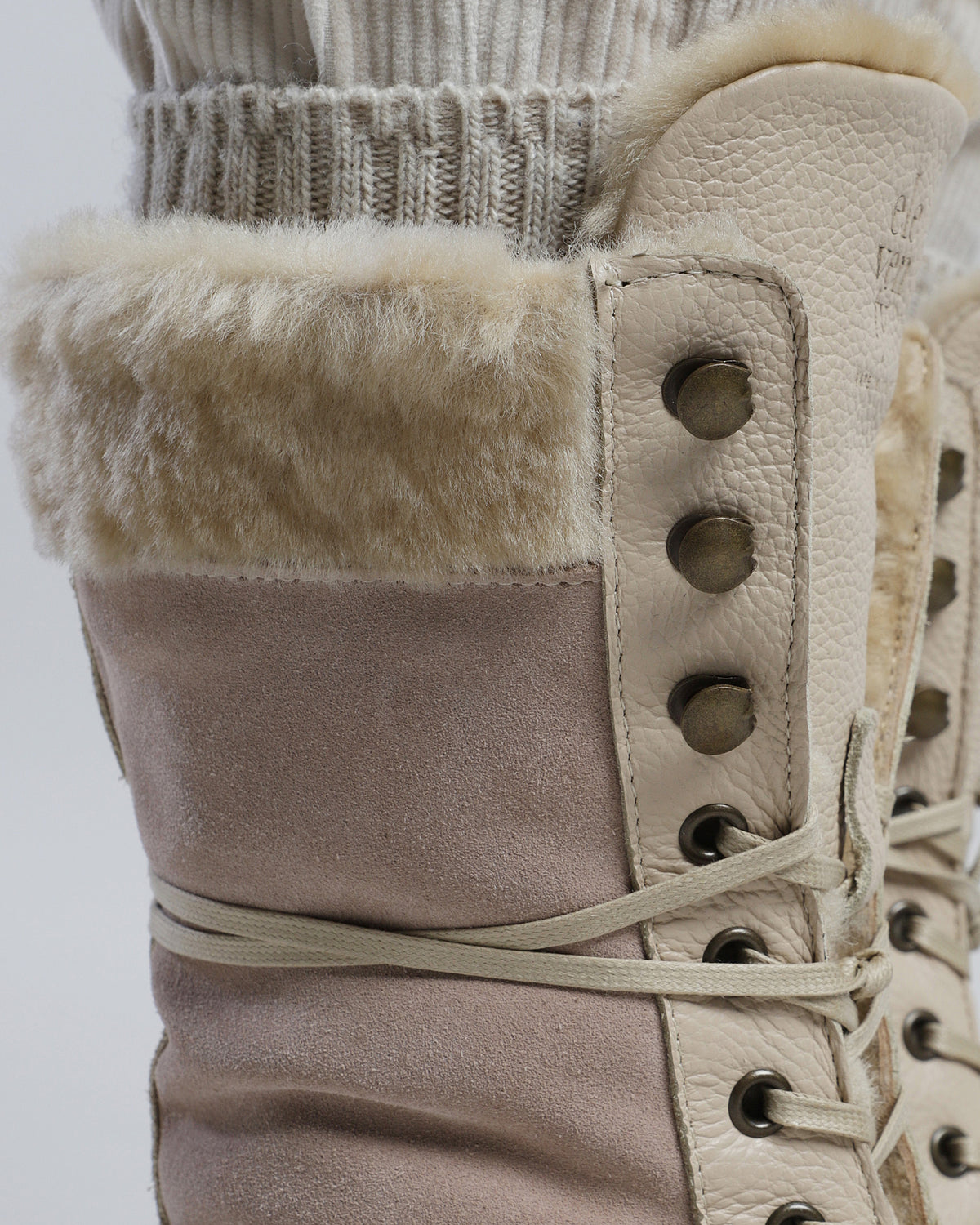 CALFSKIN AND SHEEPSKIN ANKLE BOOTS - 8