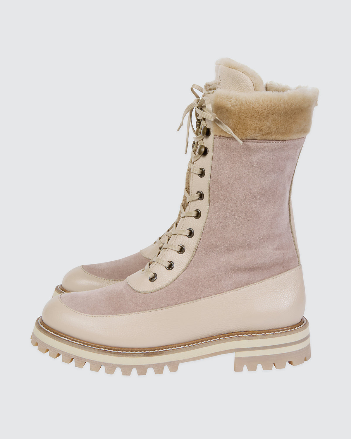 CALFSKIN AND SHEEPSKIN ANKLE BOOTS