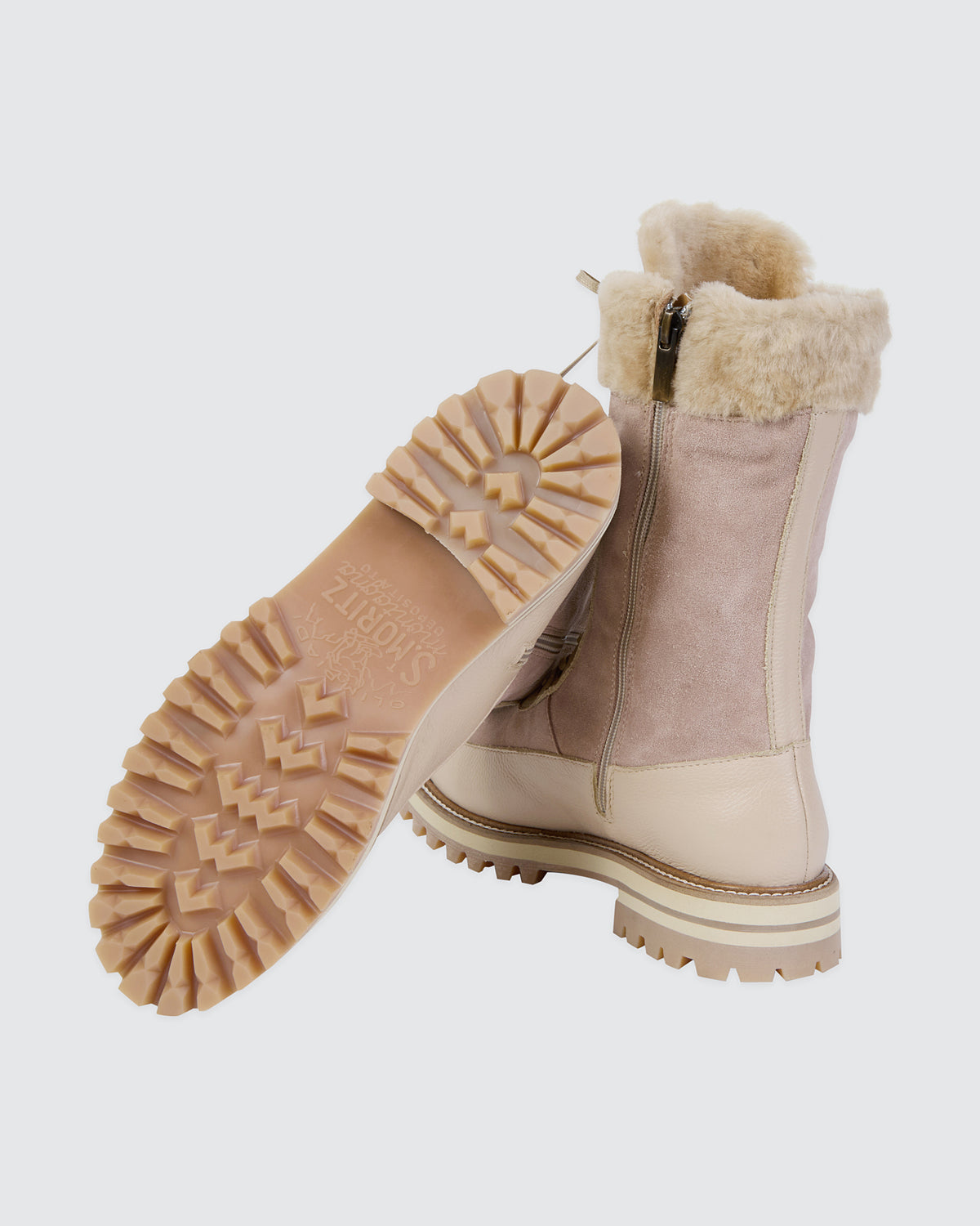 CALFSKIN AND SHEEPSKIN ANKLE BOOTS