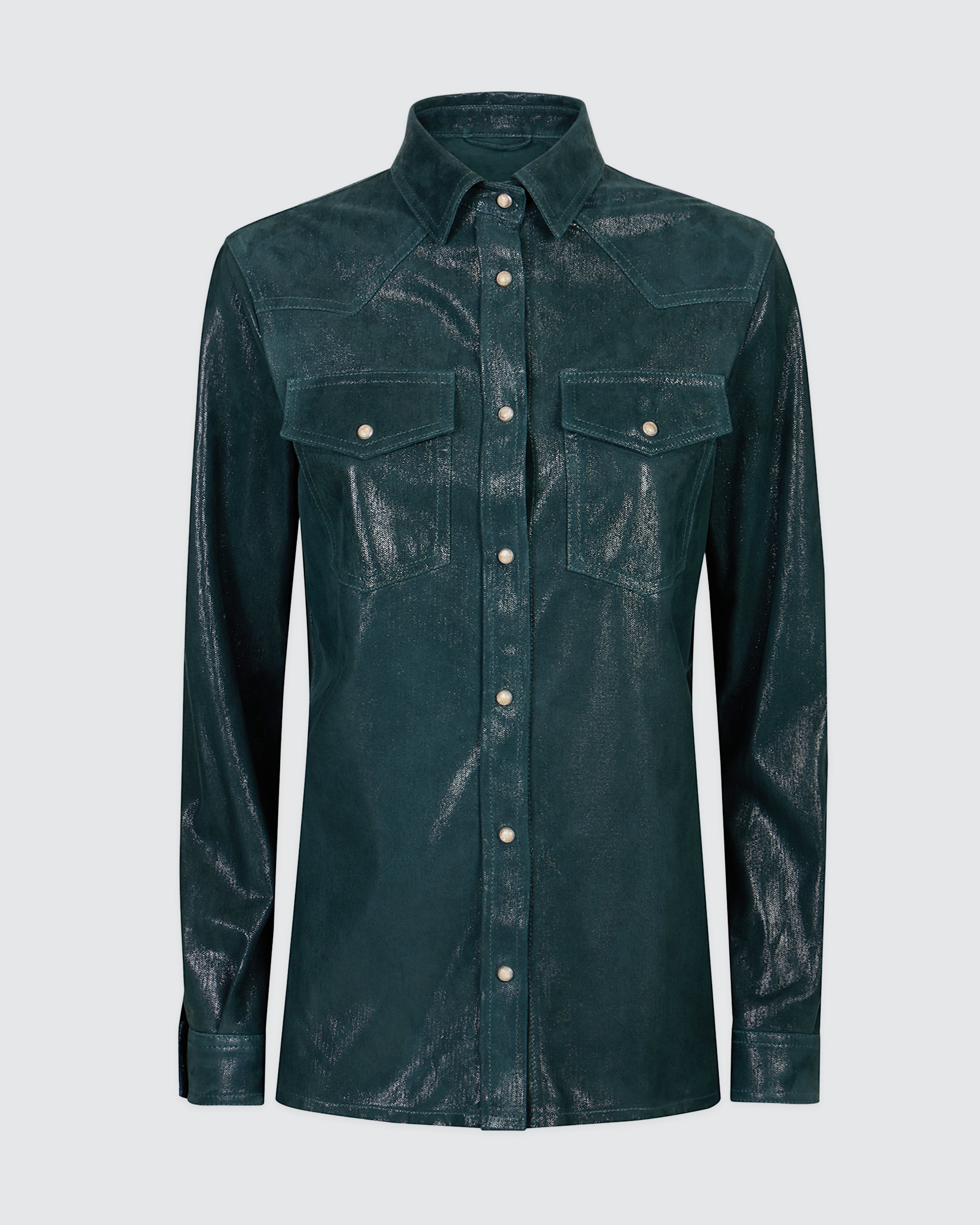 CAMICIA TEXAS IN PELLE SUEDE STAMPATO
