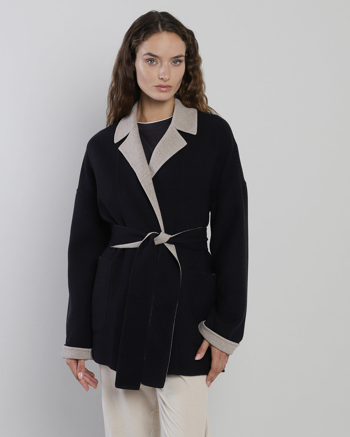 CAPPOTTO CON CINTURA LANA 14 MICRON