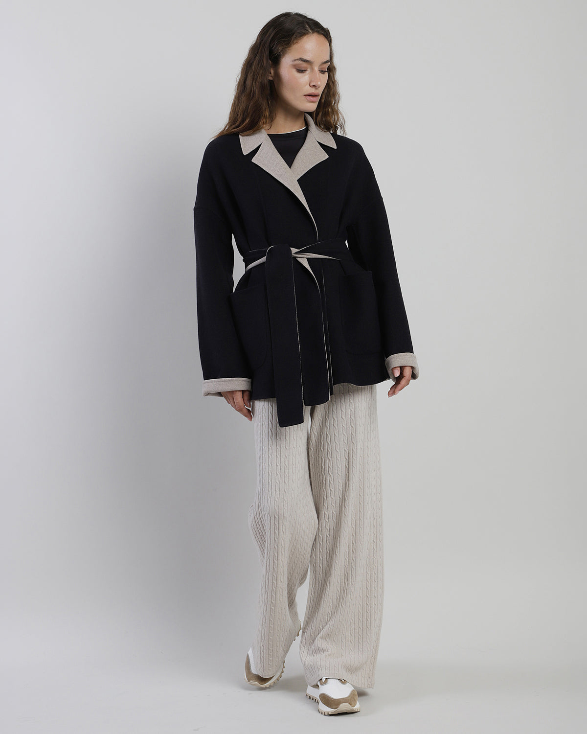 CAPPOTTO CON CINTURA LANA 14 MICRON