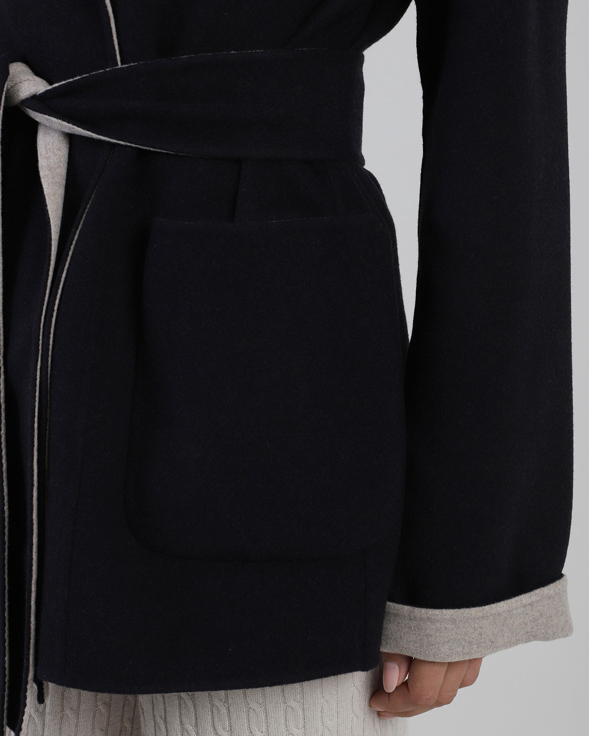 CAPPOTTO CON CINTURA LANA 14 MICRON