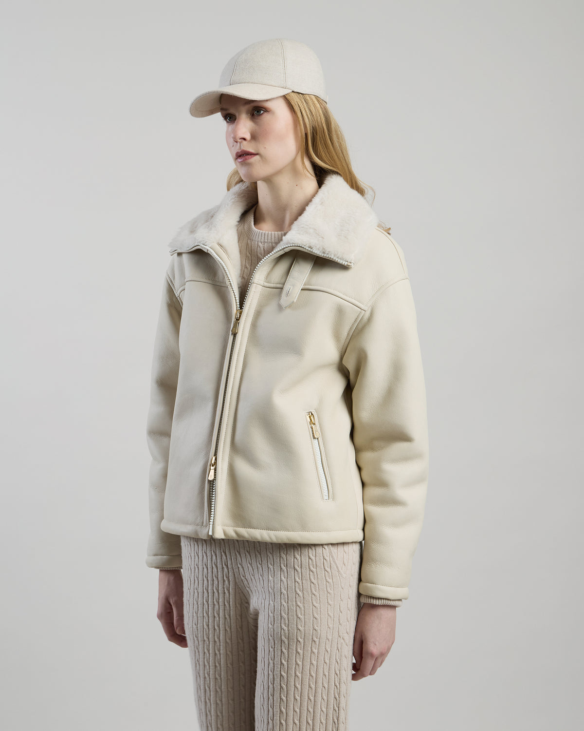 GIUBBINO IN PELLE SHEARLING NAPPATO