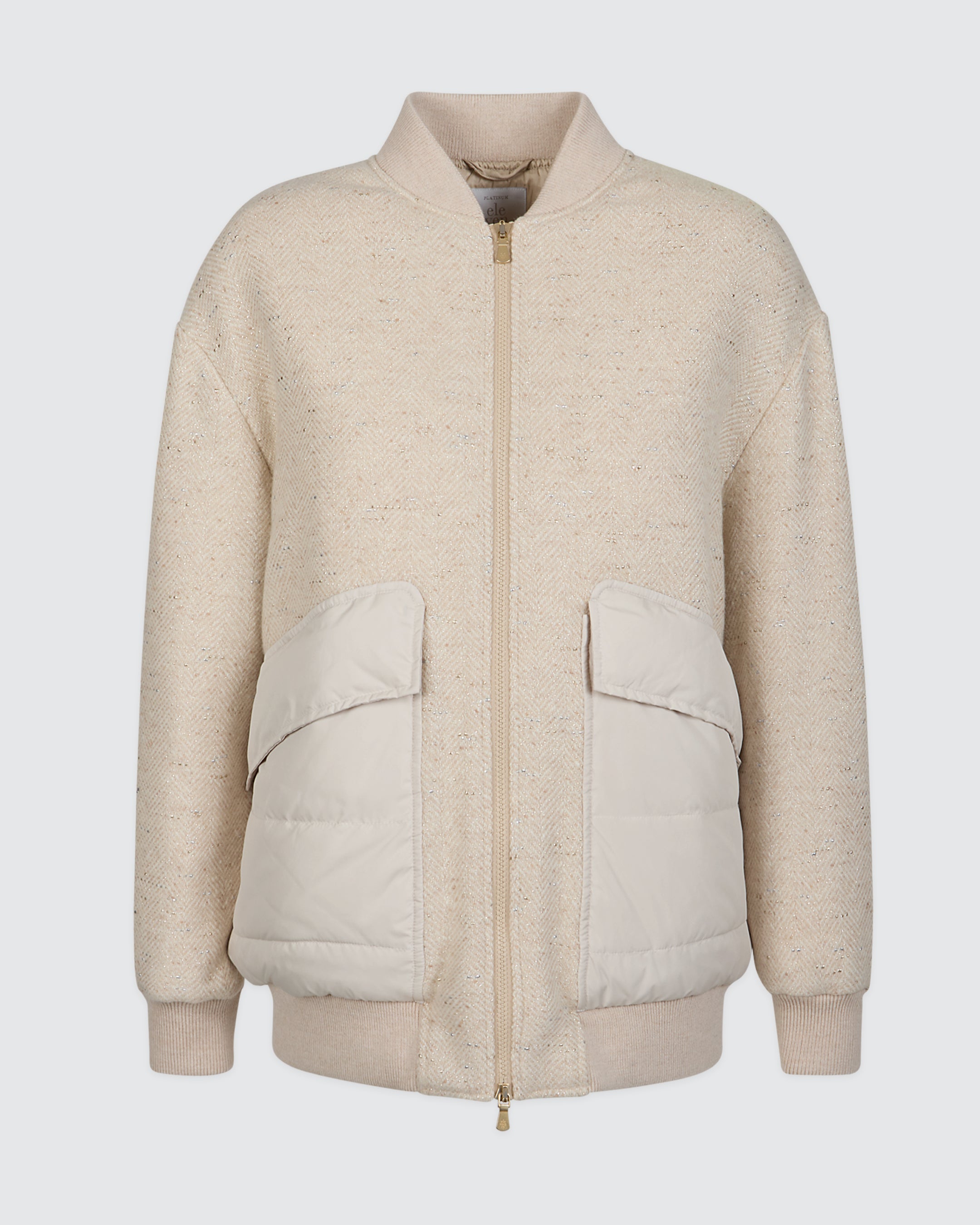BOMBER BIMATERICO LANA CASHMERE LUREX BIMATERICO CON TESSUTO TECNICO