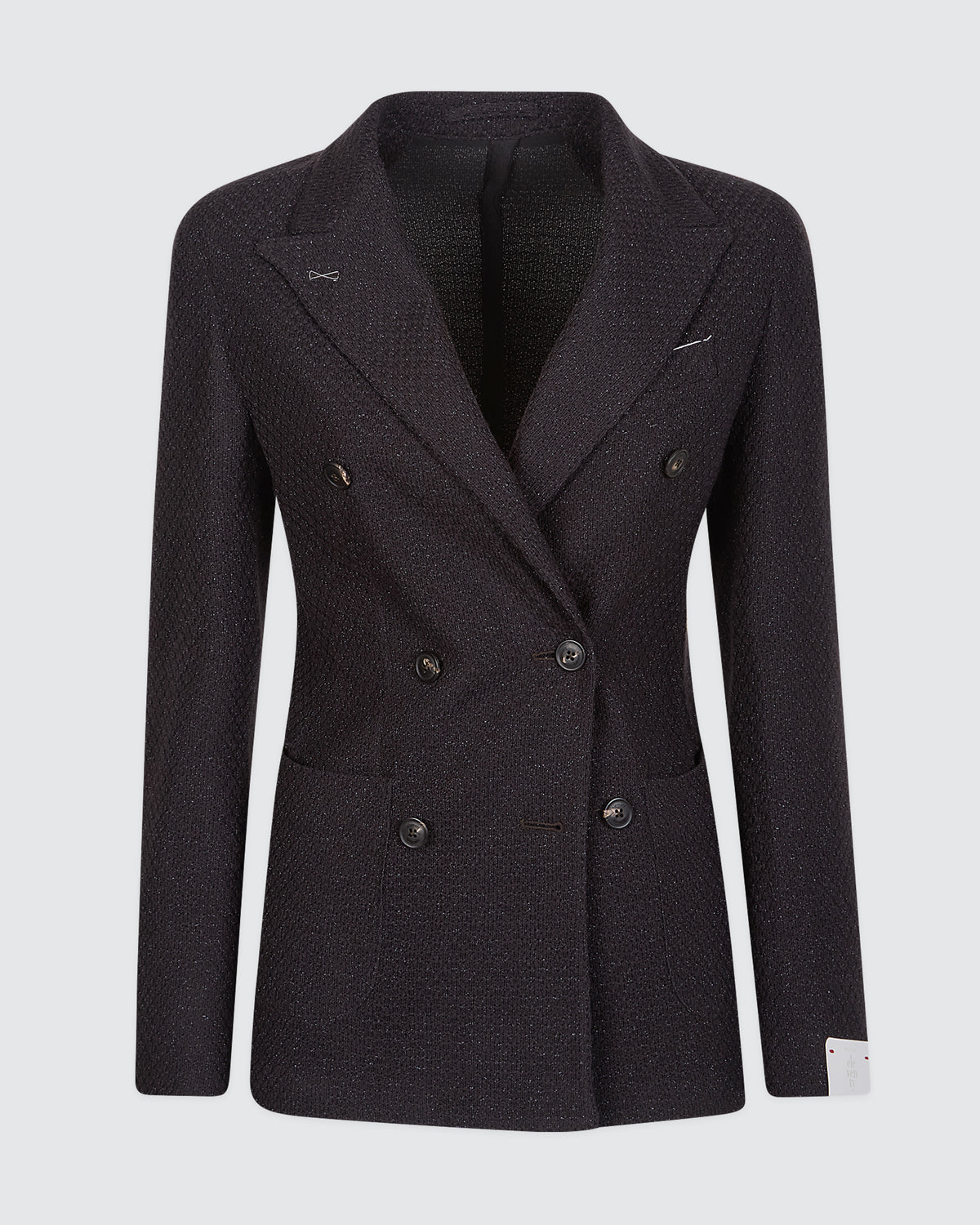 DOUBLE-BREASTED LUREX WOOL JACKET - 4