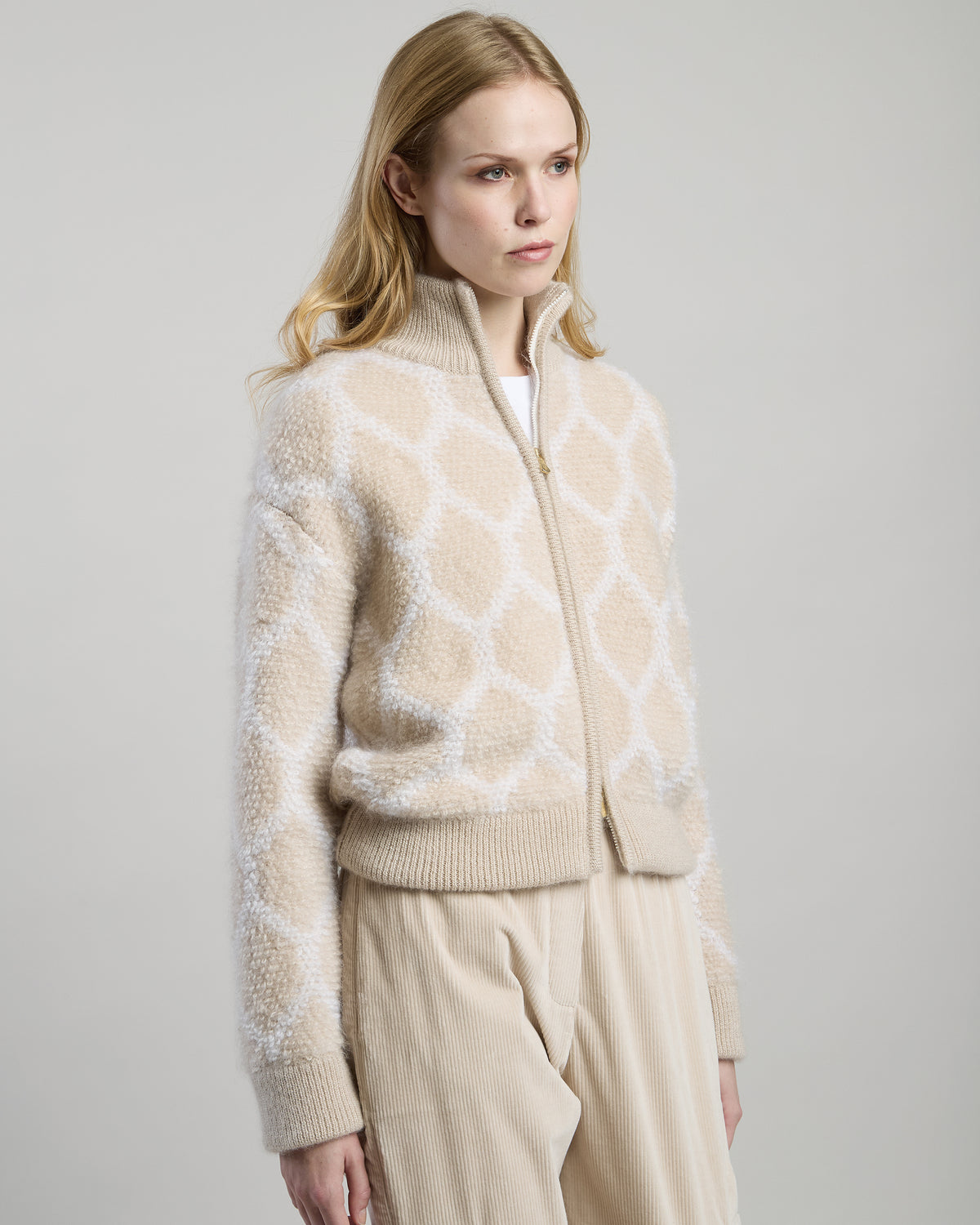 MAGLIA FULL ZIP KID MOHAIR SETA