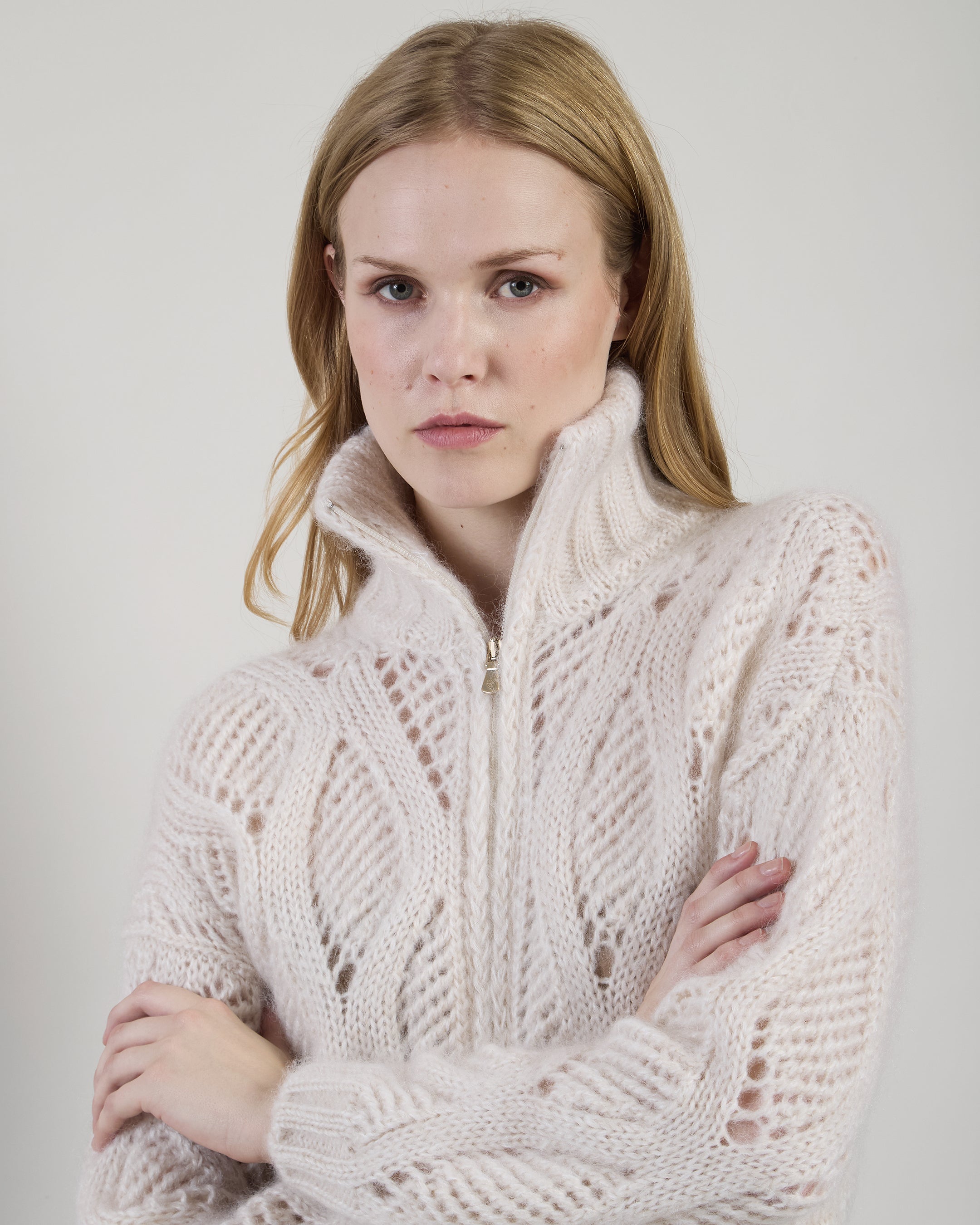 MAGLIA FULL ZIP KID MOHAIR SETA
