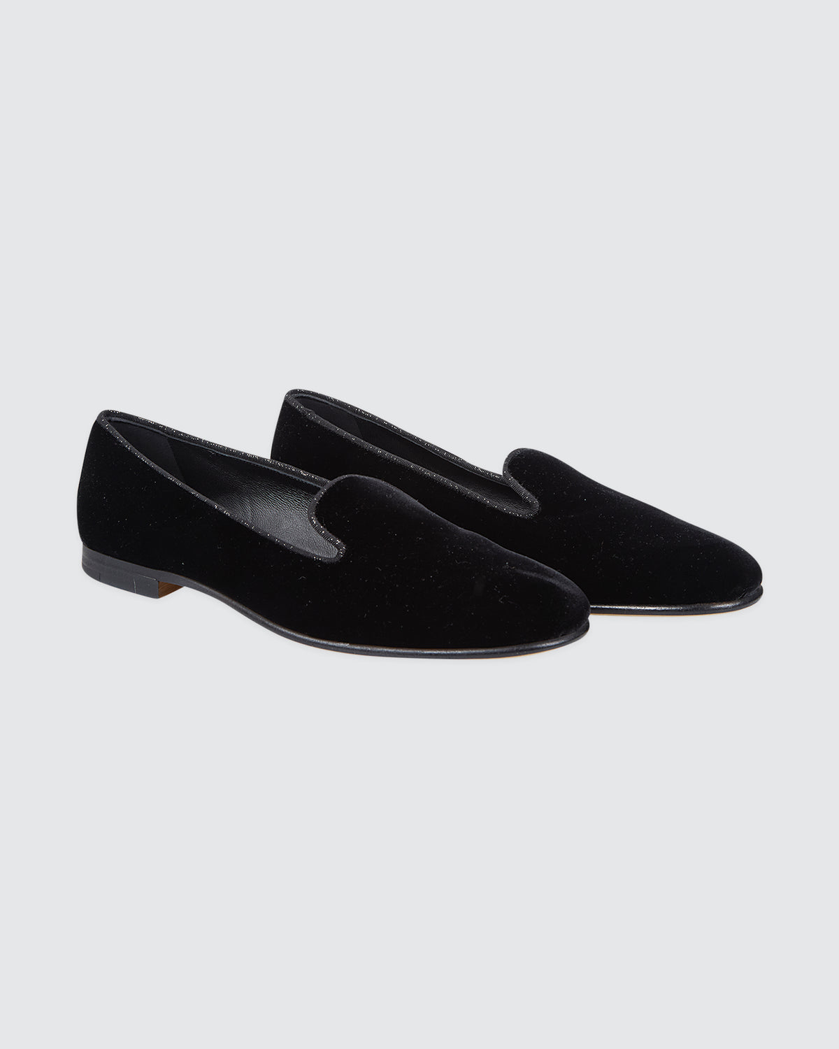 VELVET LOAFERS WITH GROSGRAIN