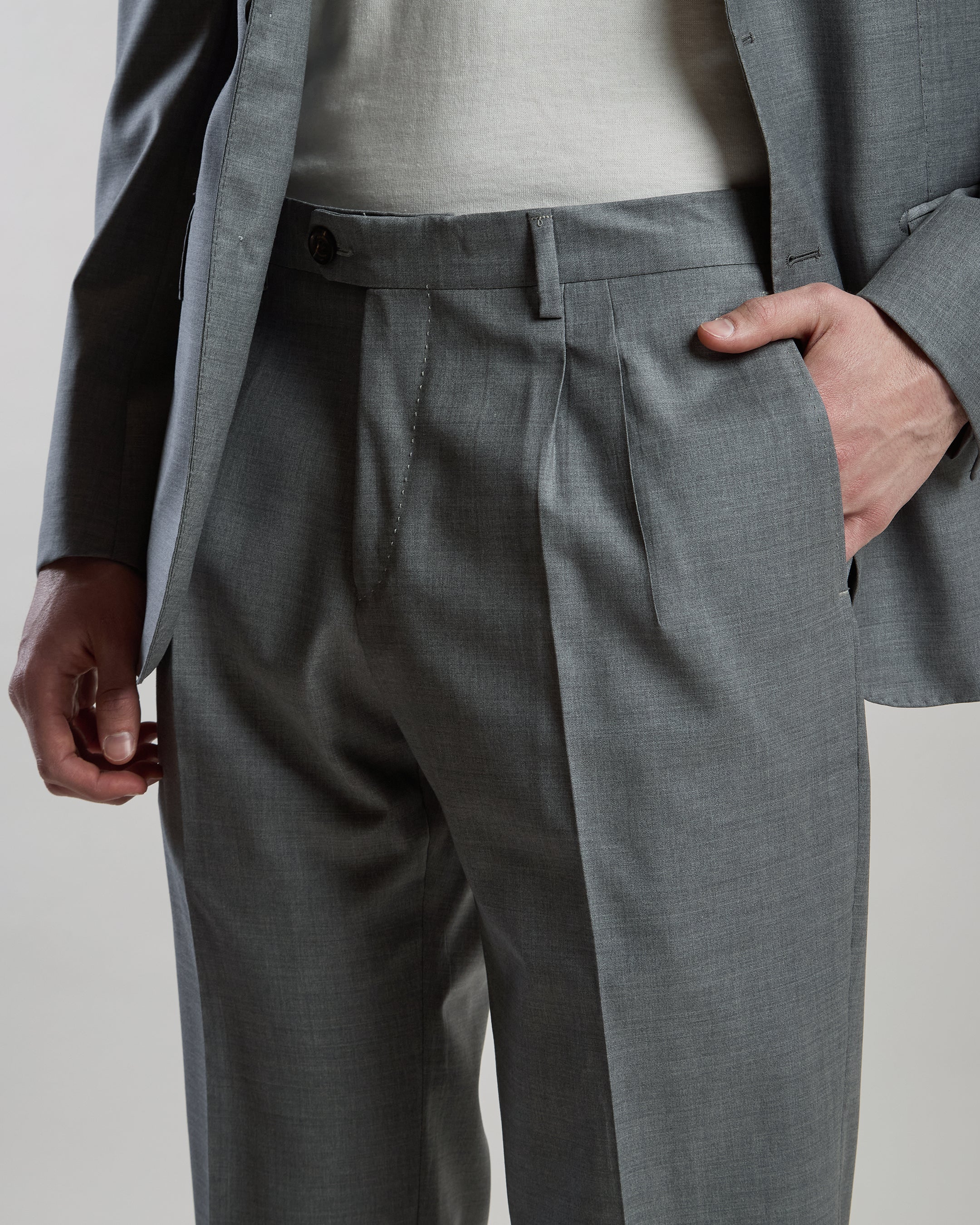 SINGLE-BREASTED WOOL SUIT - 5