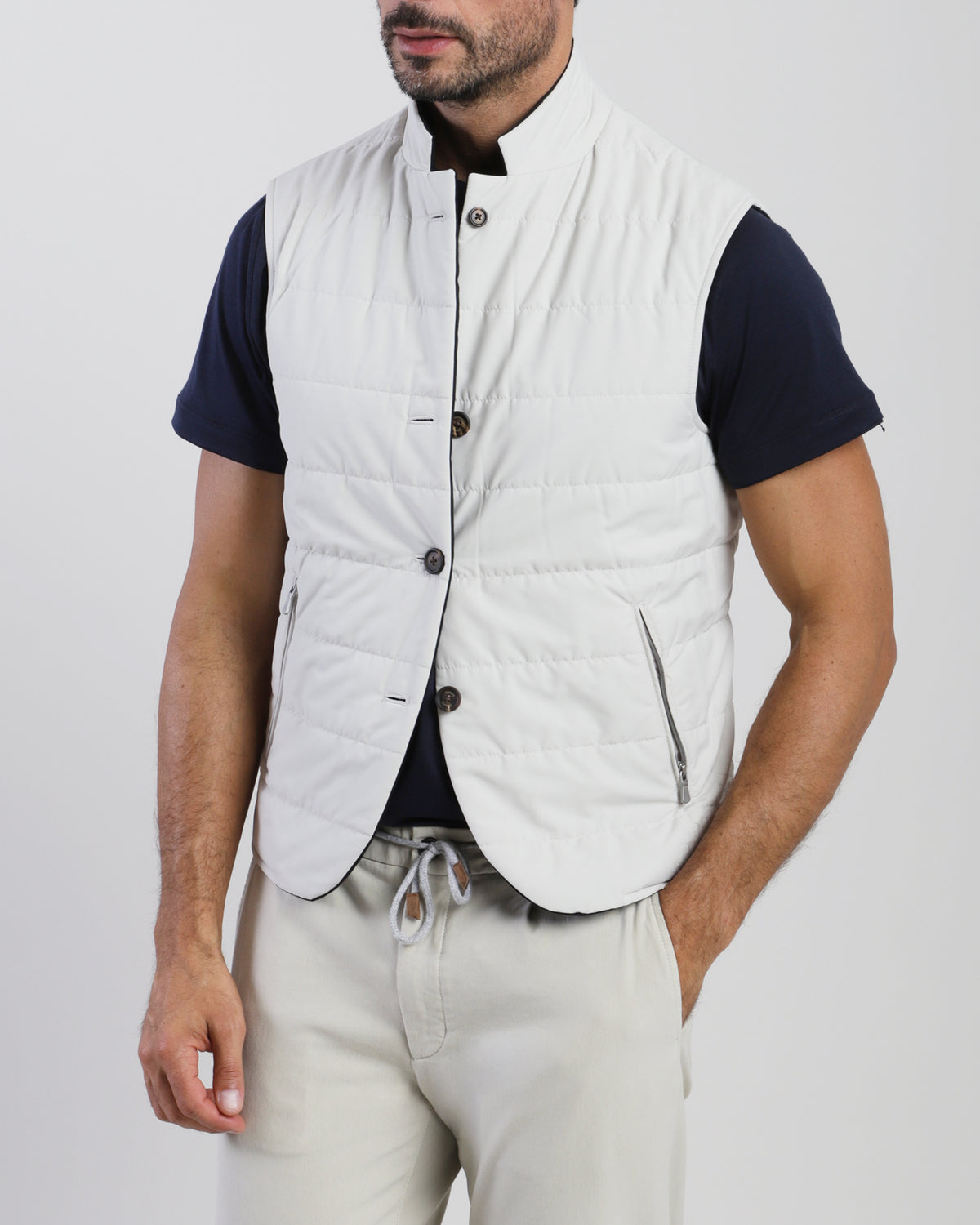 GILET REVERSIBILE CASHMERE SETA - 8