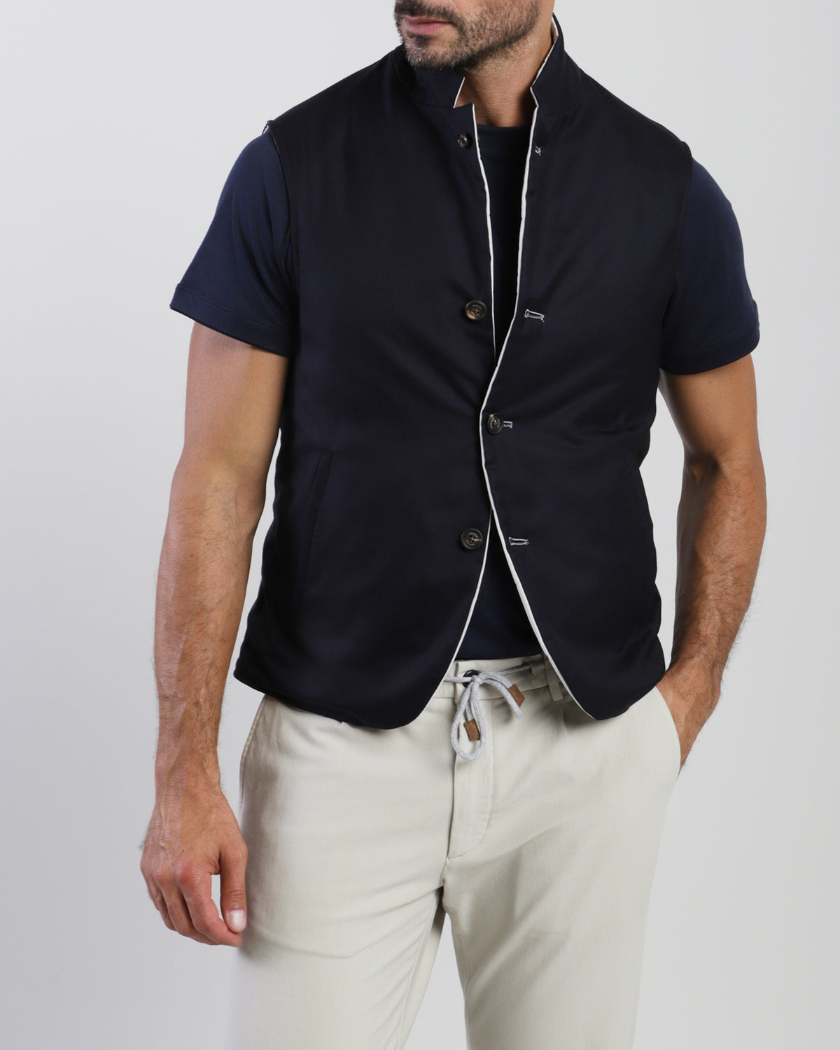 GILET REVERSIBILE CASHMERE SETA