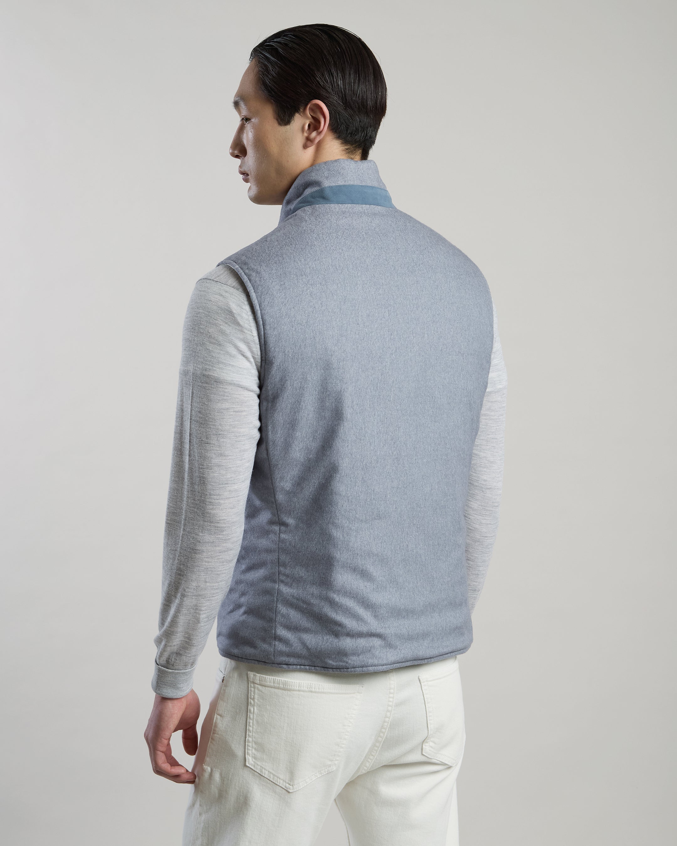 REVERSIBLE CASHMERE AND SILK VEST - 3