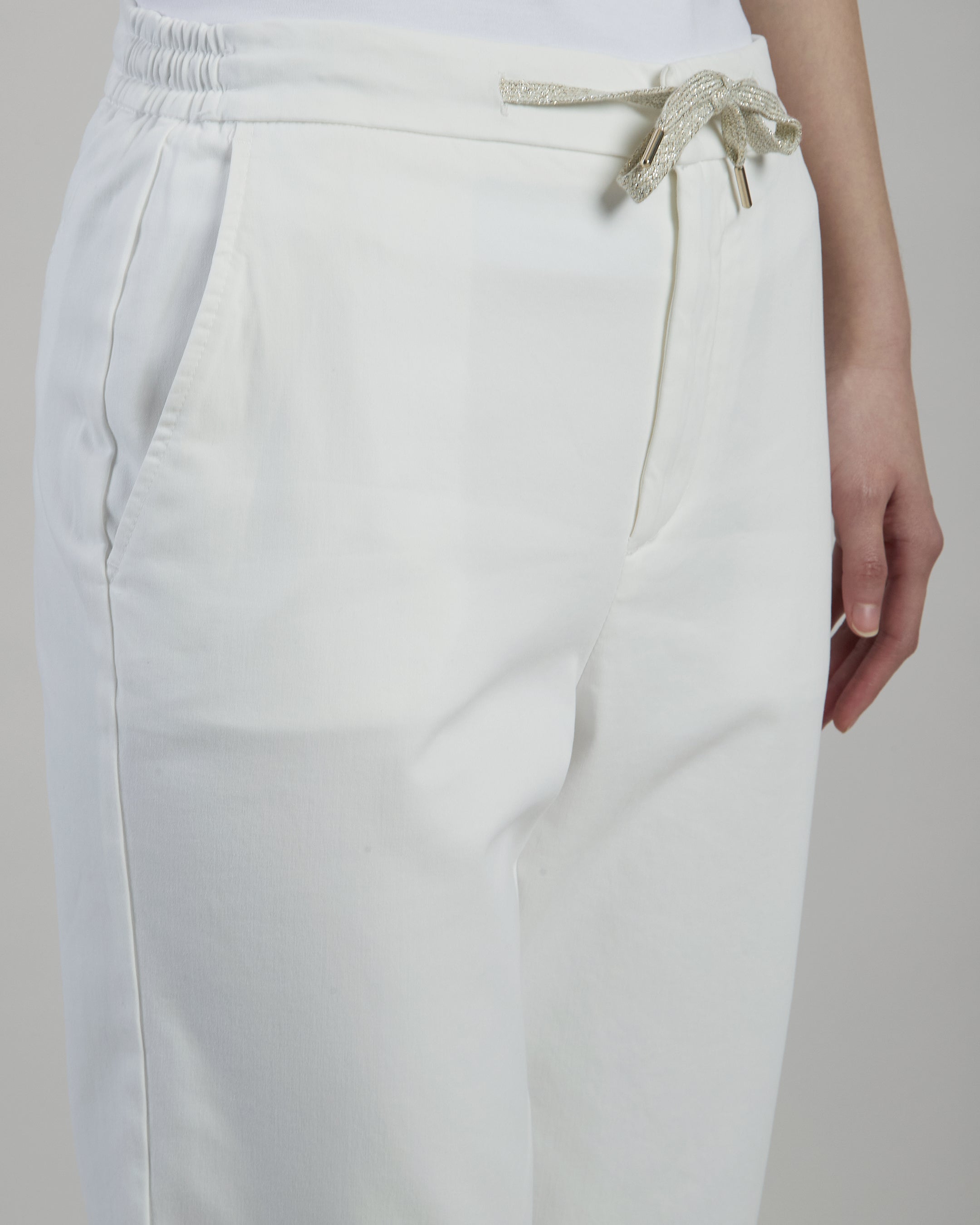 PLAIN COTTON ELASTANE TROUSERS
